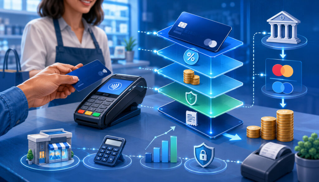 Interchange-plus pricing payment processing illustration
