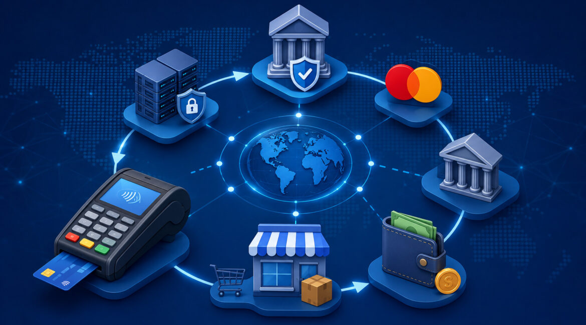 Payment network transaction flow illustration