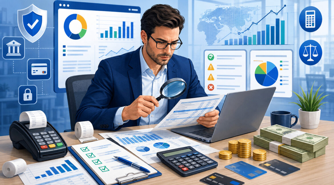Merchant statement audit review illustration