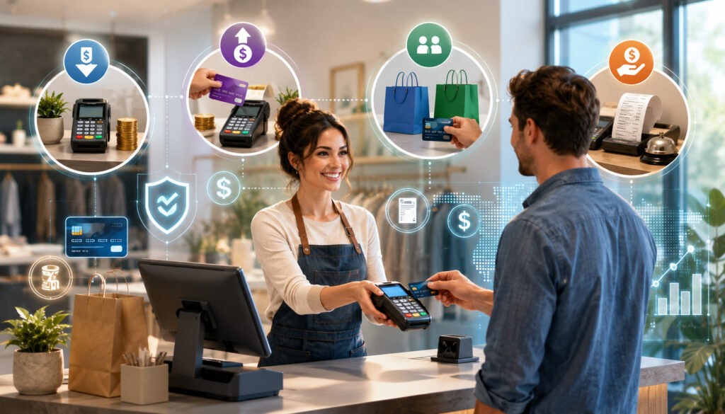 Zero-fee payment processing program types illustration