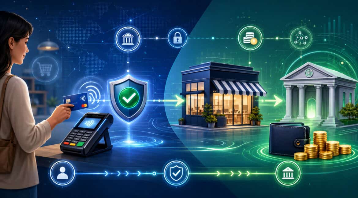 Payment authorization and settlement process illustration