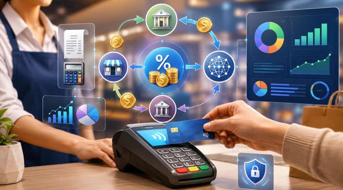 Interchange fees payment processing flow illustration