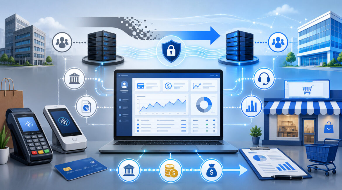 ISO acquisition and payment processor platform migration illustration