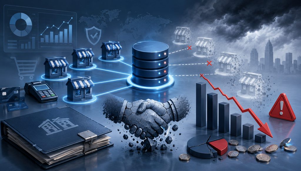 Merchant attrition and declining portfolio value illustration