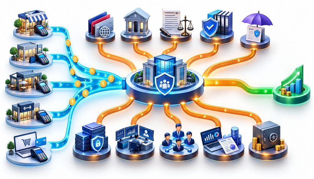 ISO registration costs including network fees, sponsor bank expenses, compliance, insurance and operational overhead
